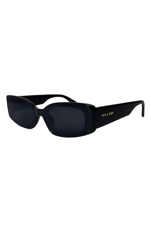 Fifth & Ninth Cannes 57mm Rectangle Sunglasses in Black/Black