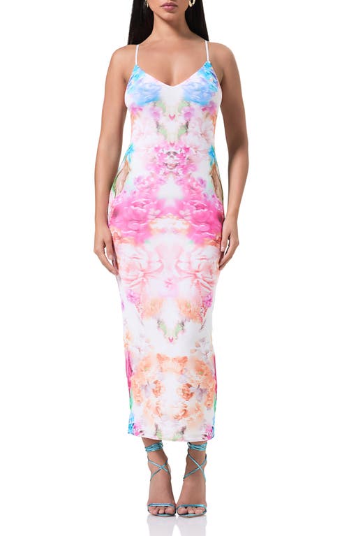 Shop Afrm Amina Print Slipdress In Falling Petal