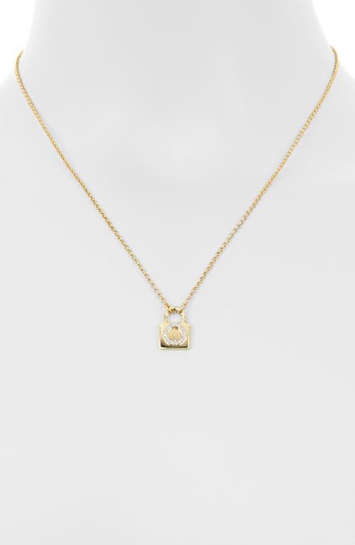 Meshmerise Diamond Padlock Initial Pendant Necklace In Yellow-o