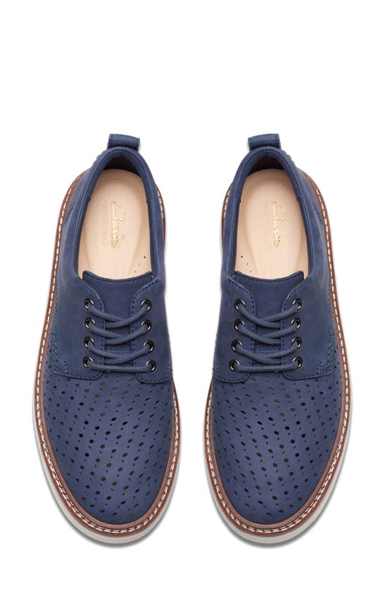 Clarks Orianna Move Wedge Derby In Navy Nubuck