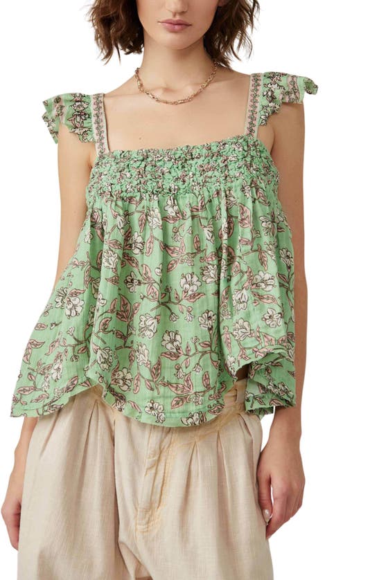 Free People Nala Print Babydoll Tank In Sweet Mint Combo ModeSens