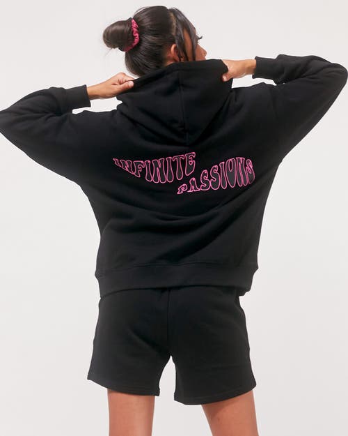 Shop Rebody Active Infinite Passions Hoodie In Metropolis Black/fuschia