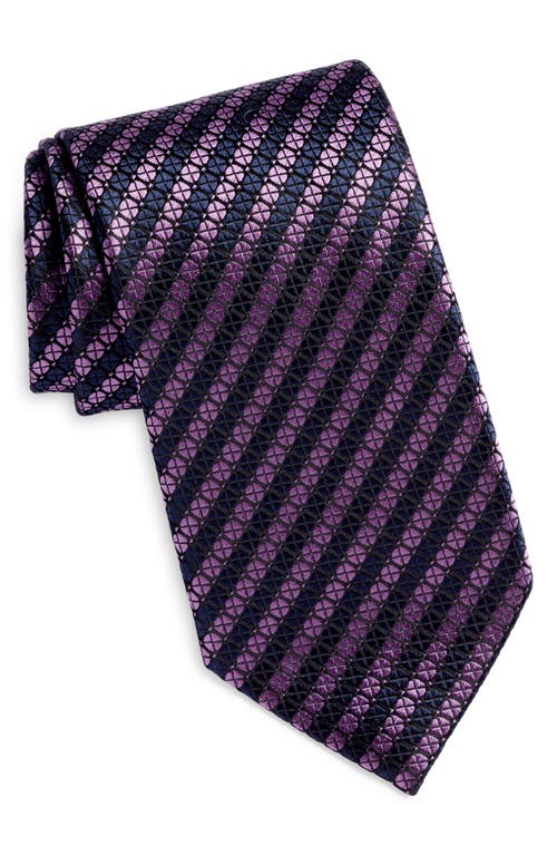 ZEGNA TIES Macroarmature Stripe Silk Tie in Purple at Nordstrom