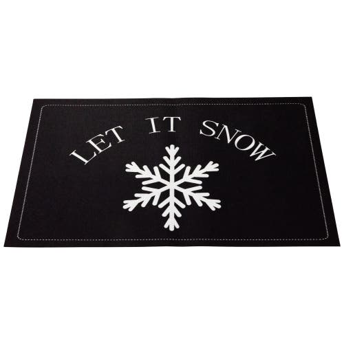 Northlight Let It Snow Christmas Doormat 29" X 17" In Black