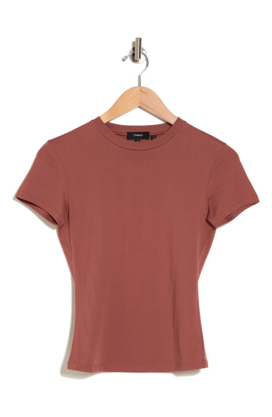 Theory Tiny Apex Organic Pima Cotton T-shirt In Copper Rust