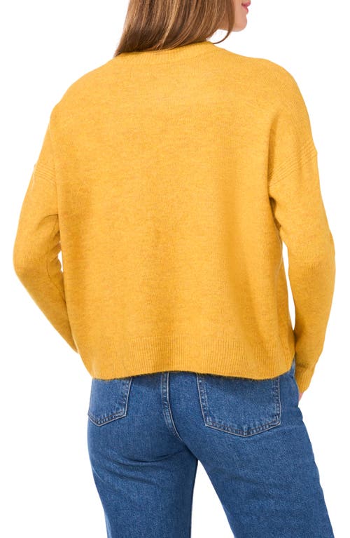 Shop Vince Camuto Cropped Crewneck Sweater In Amber