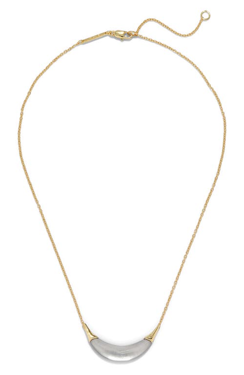 Shop Alexis Bittar Lucite® Crescent Pendant Necklace In Pewter