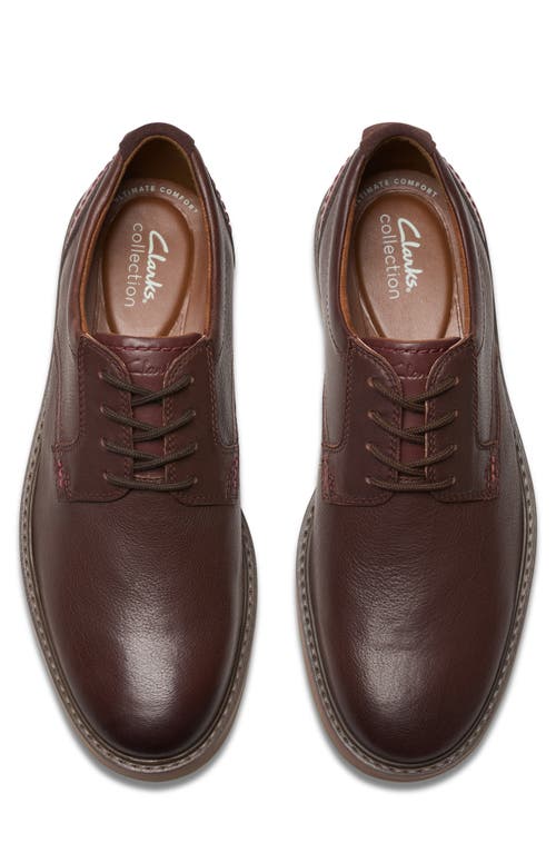 Clarks Nantasket Cap Mens Leather Lace Up Derby Shoes In Mahogany Combo