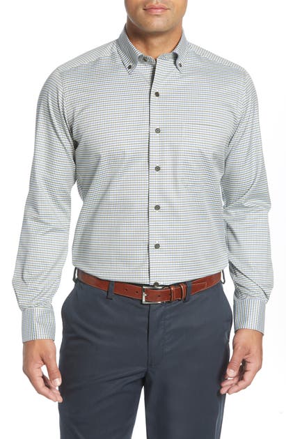 David Donahue Regular Fit Check Button-down Shirt In Forest | ModeSens