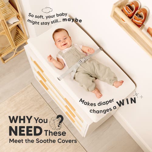 Keababies 2-pack Soothe Changing Pad Covers In Soft White
