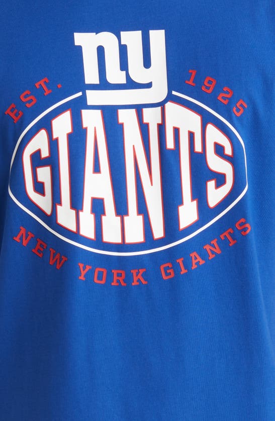 Shop Hugo Boss Boss X Nfl Stretch Cotton Graphic T-shirt In New York Giants Dark Blue