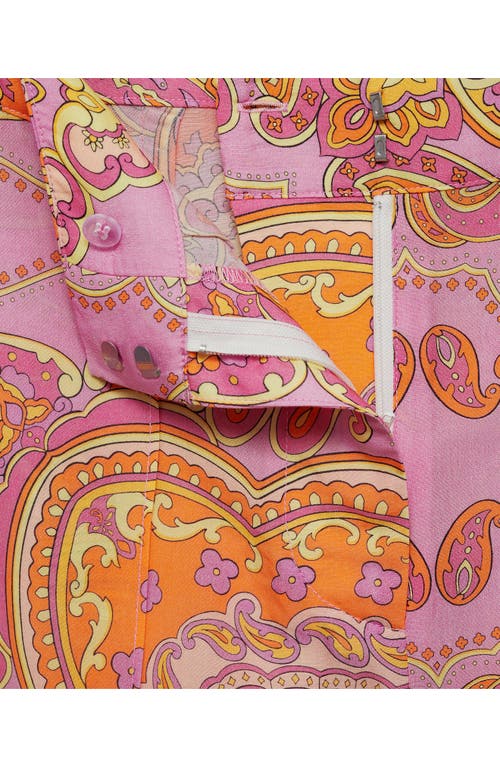 Mango Paisley Flare Pants In Pink