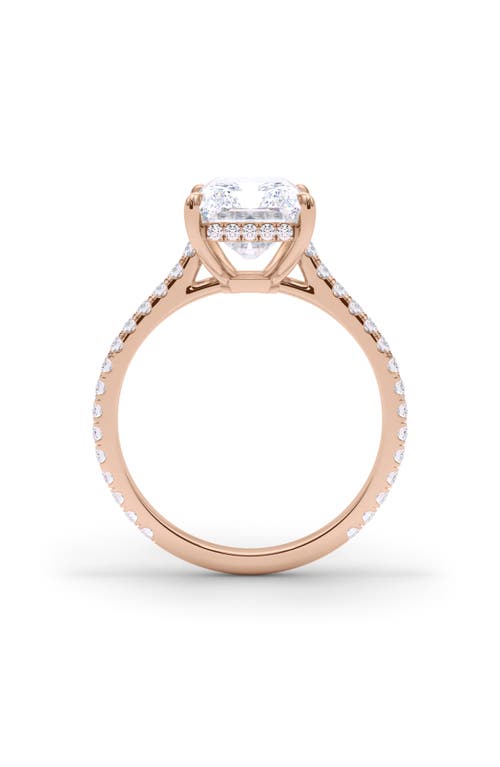 Shop Hautecarat Radiant Cut Pavé Lab Created Diamond Ring In 2.50 Ctw 18k Rose Gold