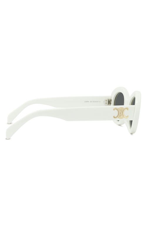 Celine Cl40194u Triomphe 25a Sunglasses In Shiny Solid Ivory/smoke
