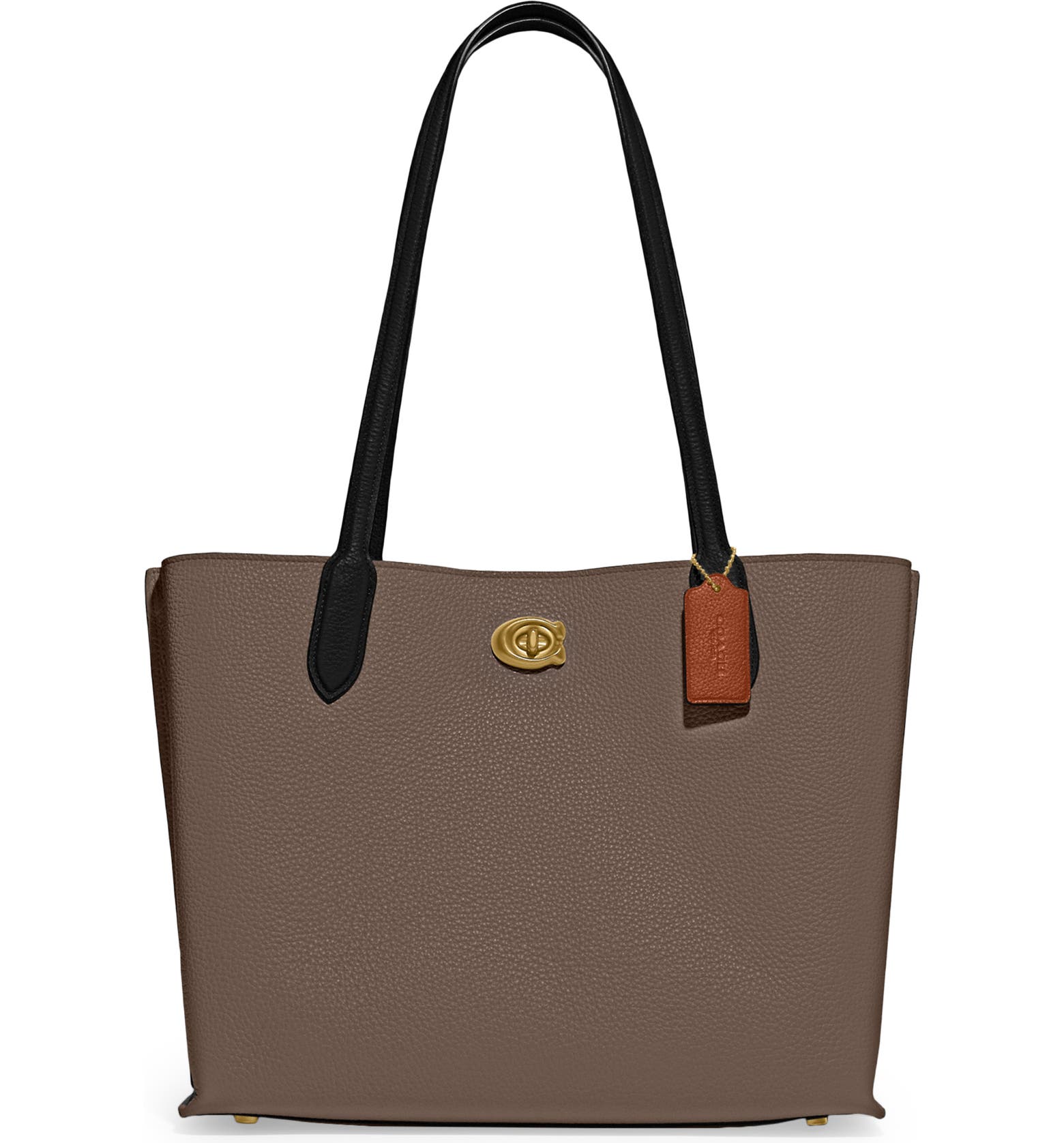 Willow Tote in Colorblock grey leather from Coach