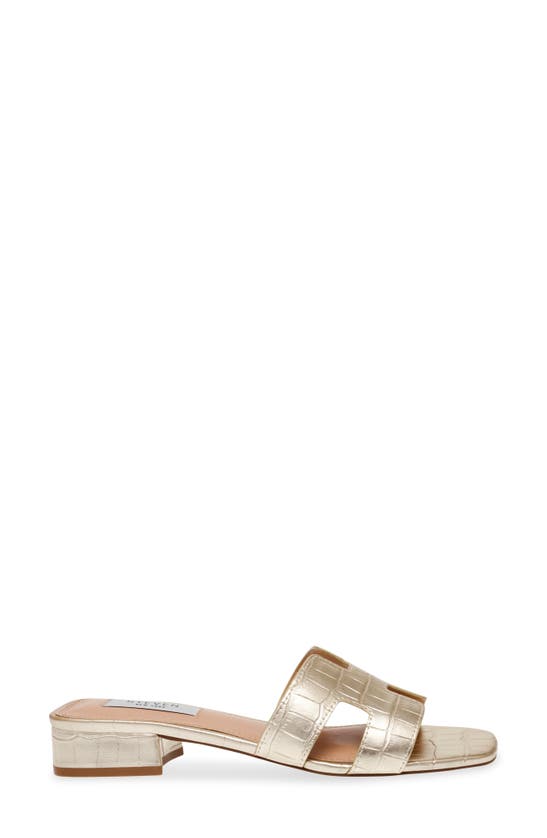 Shop Steven New York Hutchy Croc Embossed Sandal In Gold Croco