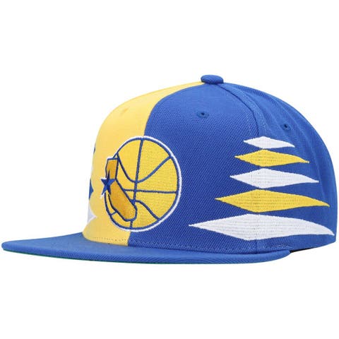 Mitchell & Ness Golden State Warriors XL Logo 2T Snapback Hat Royal Blue  Yellow