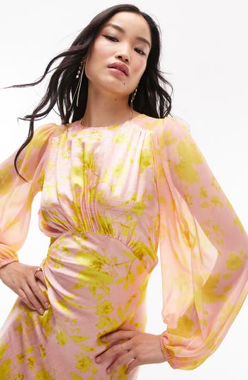 Topshop floral satin dress hot sale