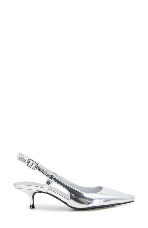 Reaction Kenneth Cole Maggie Kitten Heel Slingback Pump In Silver