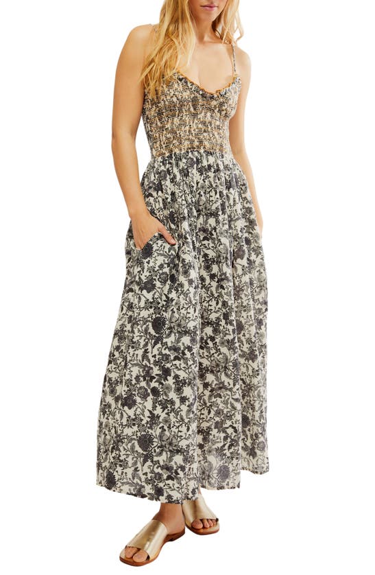 Shop Free People Sweet Nothings Floral Print Sleeveless Maxi Sundress In Tea Combo