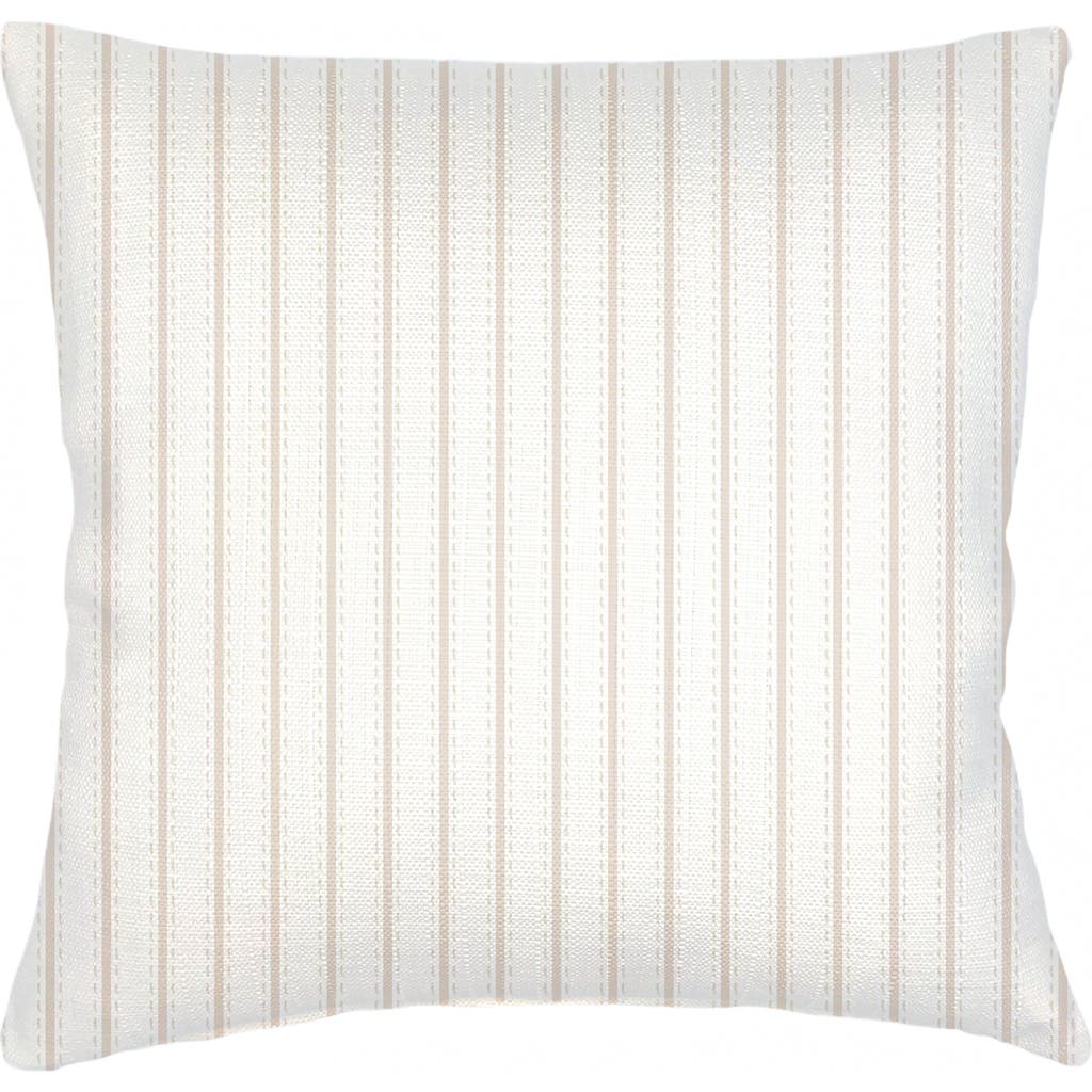 Anaya French Stripe Linen Euro Pillow Down Insert In Beige