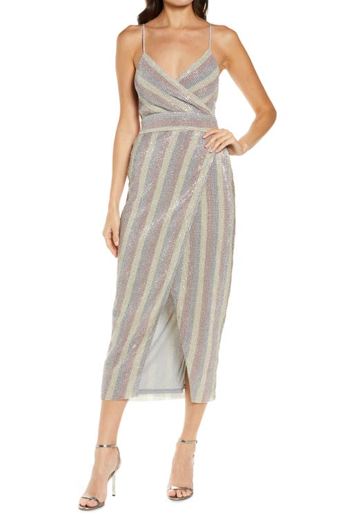 Saylor Meghan Faux Wrap Midi Dress in Multi at Nordstrom