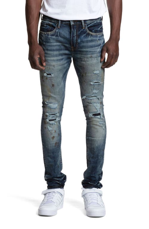PRPS Reginald Distressed Skinny Fit Jeans in Indigo
