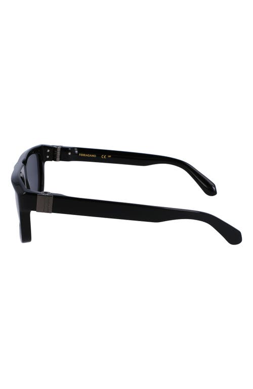 Shop Ferragamo Prisma 56mm Square Sunglasses In Black