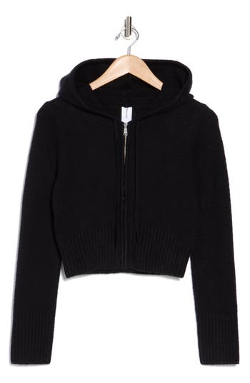 Abound Front Zip Hooded Sweater In Black