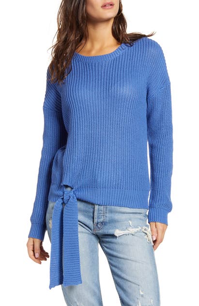 ENGLISH FACTORY TIE HEM RIBBED SWEATER,MK1248T