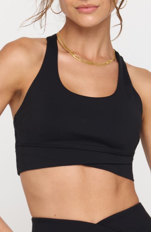 Spiritual Gangster Evie Wrap Front Sports Bra In Black