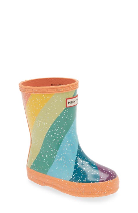 Kids' Glitter Stripe Rain Boot (Walker, Toddler, Little Kid & Big Kid)