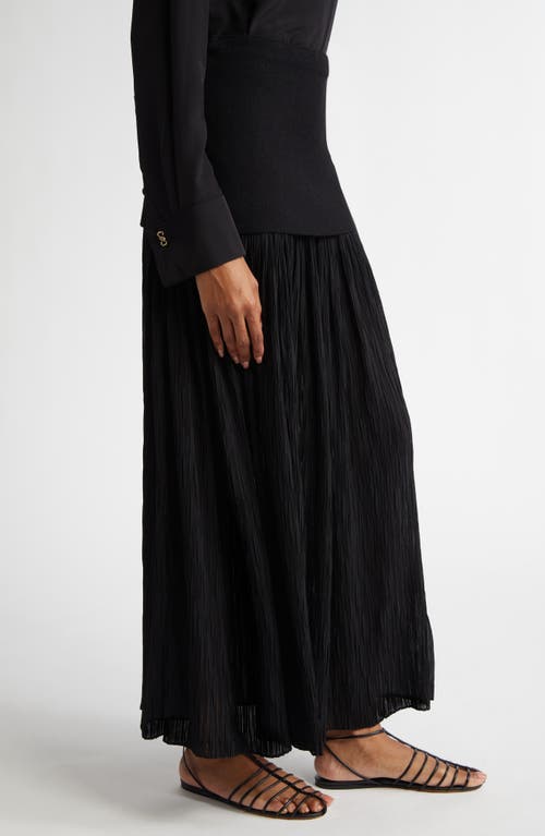 Proenza Schouler Paige Pleated Crepon And Stretch-knit Maxi Skirt In Black