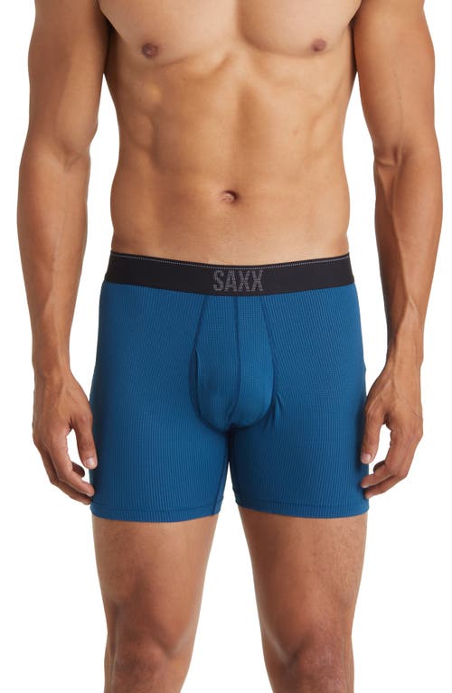 Saxx Quest Quick Dry Mesh Boxer Briefs In Slate/anchor Teal/black