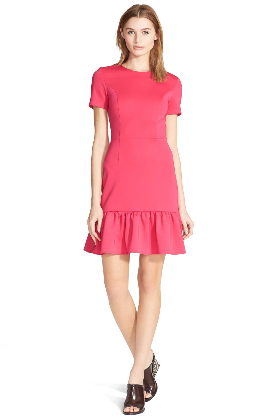 neoprene ruffle dress