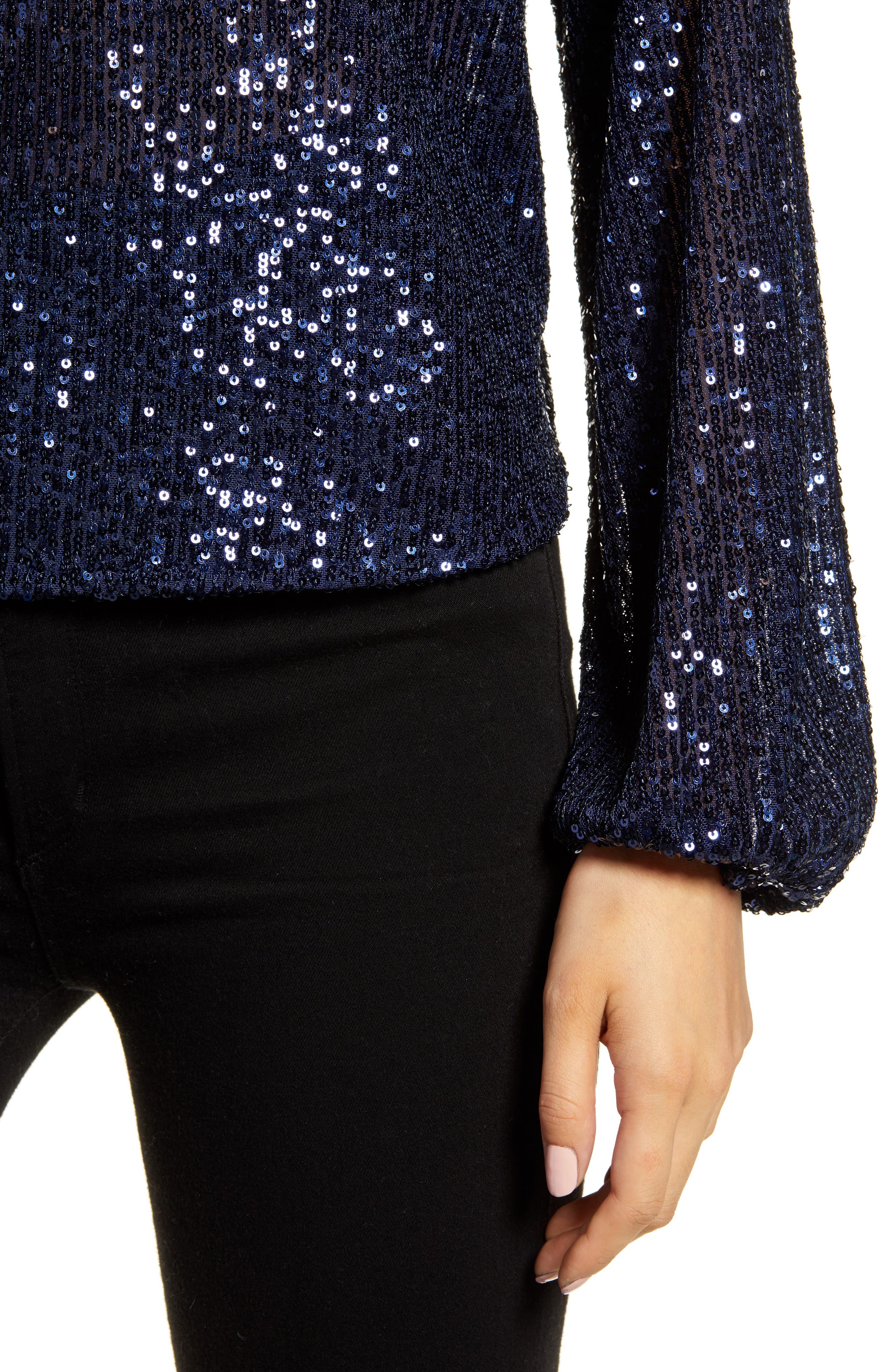 Chelsea28 Sequin Long Sleeve Top | Nordstrom