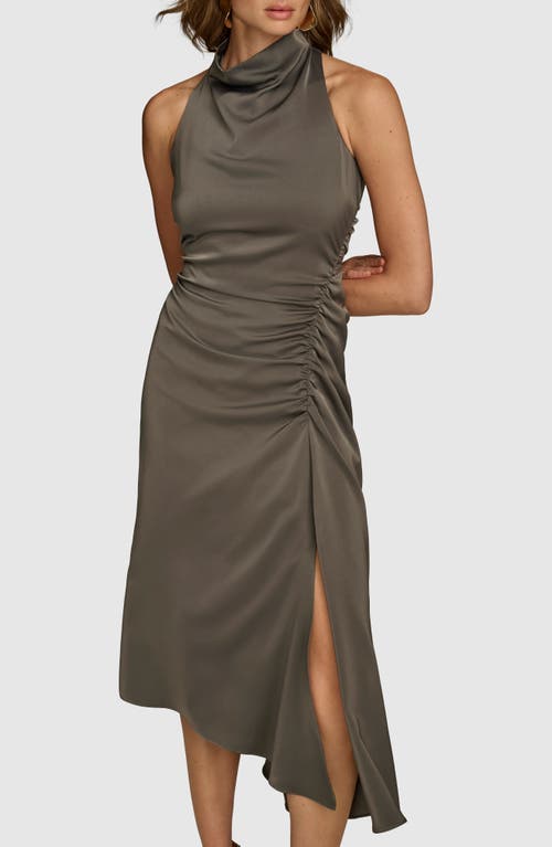 Shop Donna Karan New York Asymmetric Hem Dress In Iron