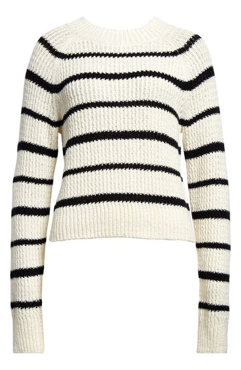 Rib Stripe Crewneck Sweater