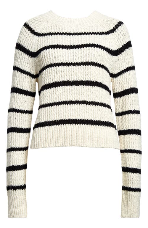 Vince Rib Stripe Crewneck Sweater in Pampas/Black at Nordstrom, Size X-Large