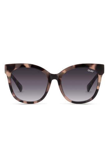 Quay It's My Way 53mm Gradient Cat Eye Sunglasses In Milky Tortoise/smoke