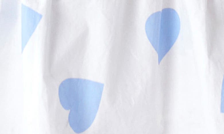 Shop English Factory Heart Shape Crossback Midi Dress In White/blue