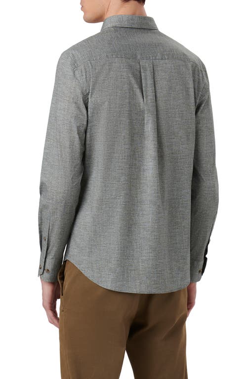 BUGATCHI BUGATCHI JASPER SHAPED FIT HEATHER STRETCH CHAMBRAY BUTTON-UP SHIRT