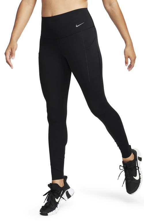 Shop Nike Universa Dri-fit Medium Support High Waist Leggings In Black/black