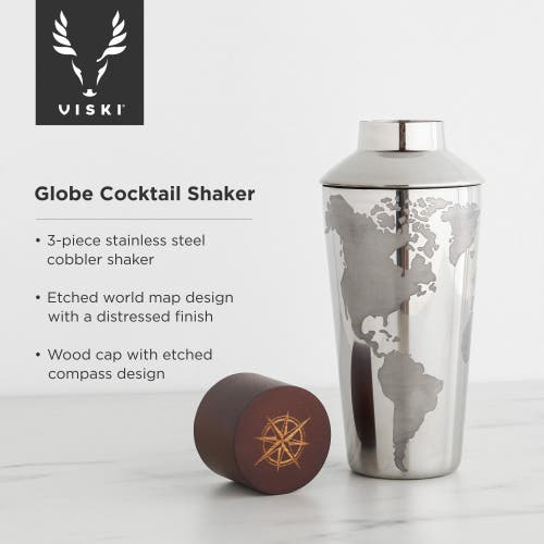 Shop Viski Globe Cocktail Shaker In Silver