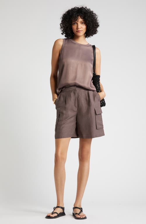 Shop Nordstrom Rib Trim Tank Top In Grey Plum