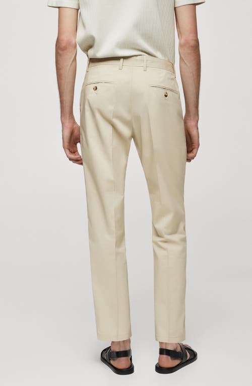 Shop Mango Pleated Slim Fit Dress Pants In Beige