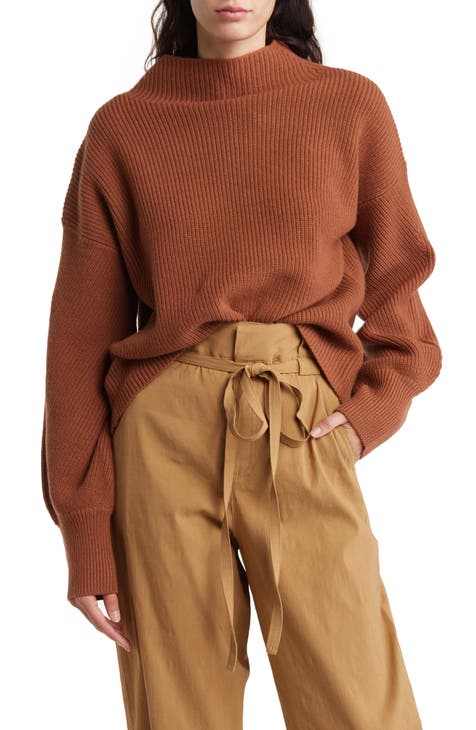 brown turtleneck sweater