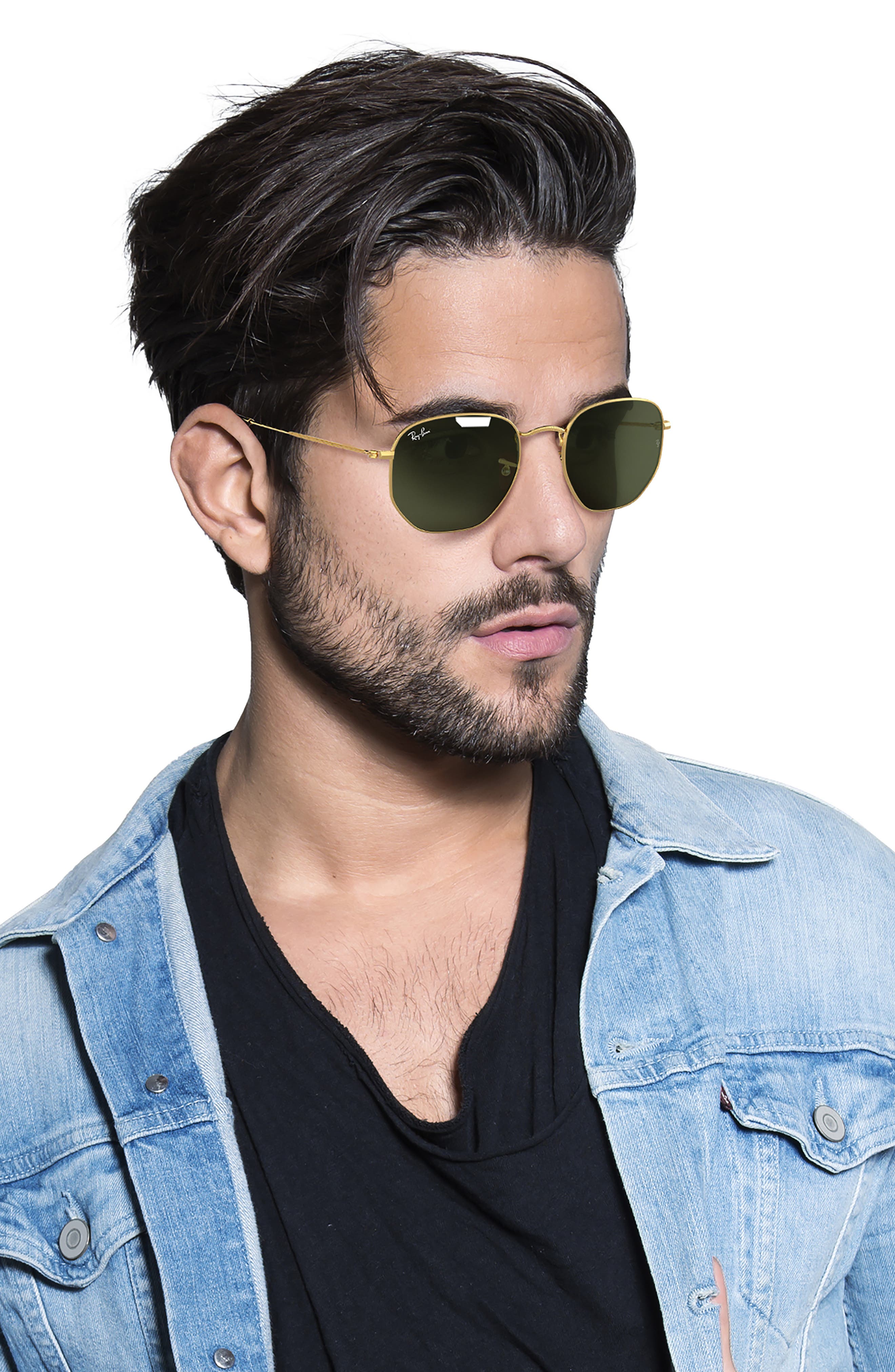 hexagonal flat lens sunglasses