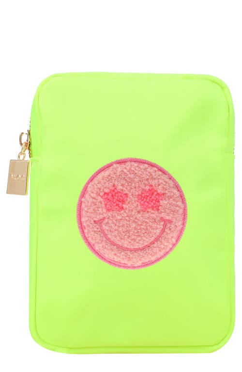 Mini Smiley Cosmetics Bag in Neon Yellow