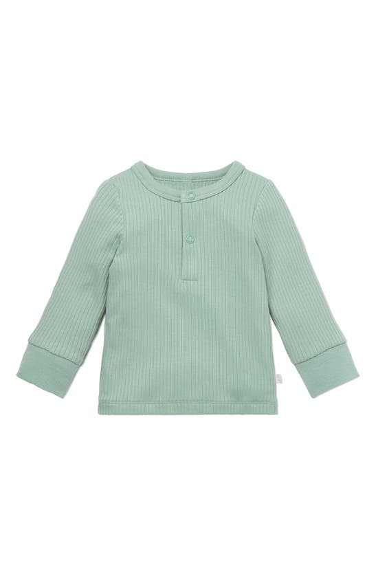 Shop Mori Rib Fitted Two-piece Pajamas In Ribbed Mint